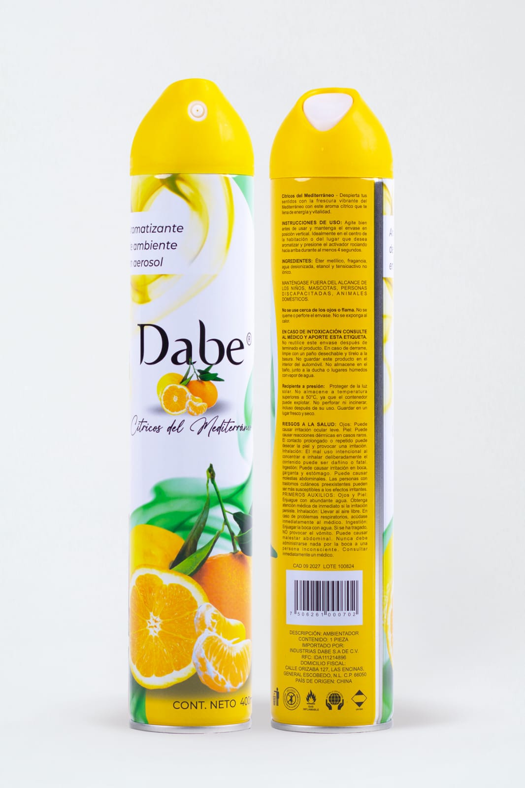AROMATIZANTE EN AEROSOL 400ML/323G CITRICOS DEL MEDITERRANEO DABE
